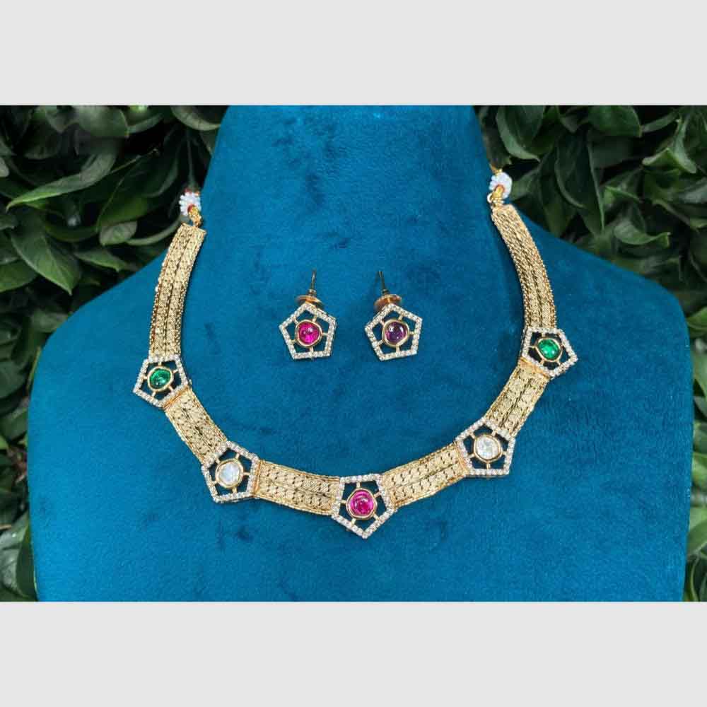 Amoliya Jewels Polki Kundan Choker Necklace Set