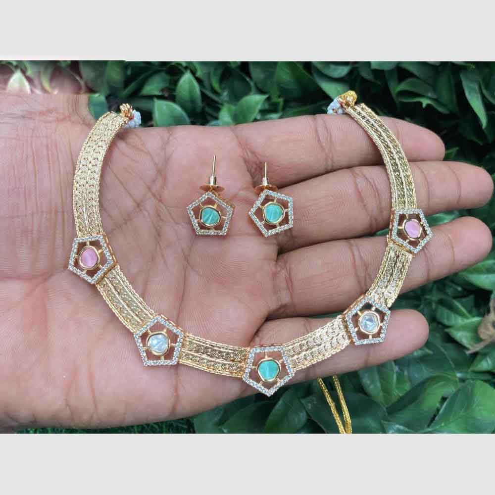 Amoliya Jewels Polki Kundan Choker Necklace Set