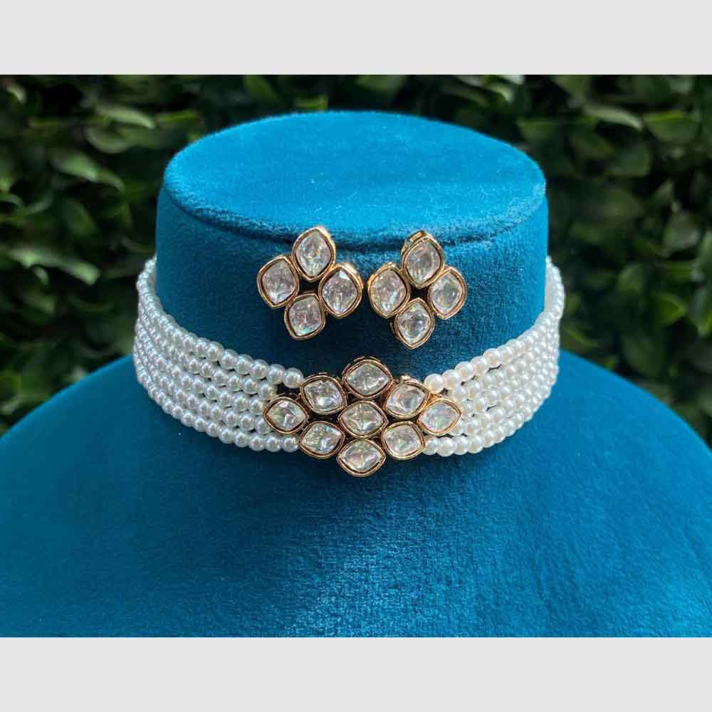 Amoliya Jewels Crystal & Beads Necklace Set