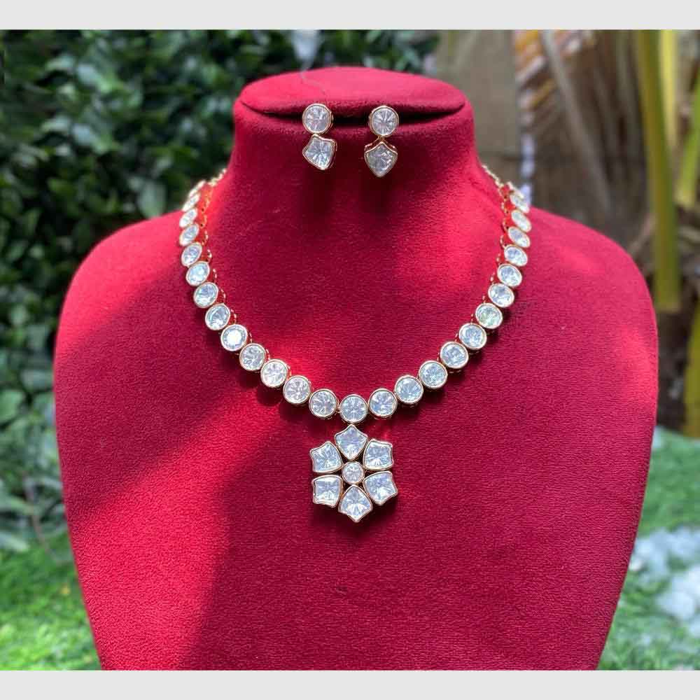 Amoliya Jewels Crystal Stone Necklace Set