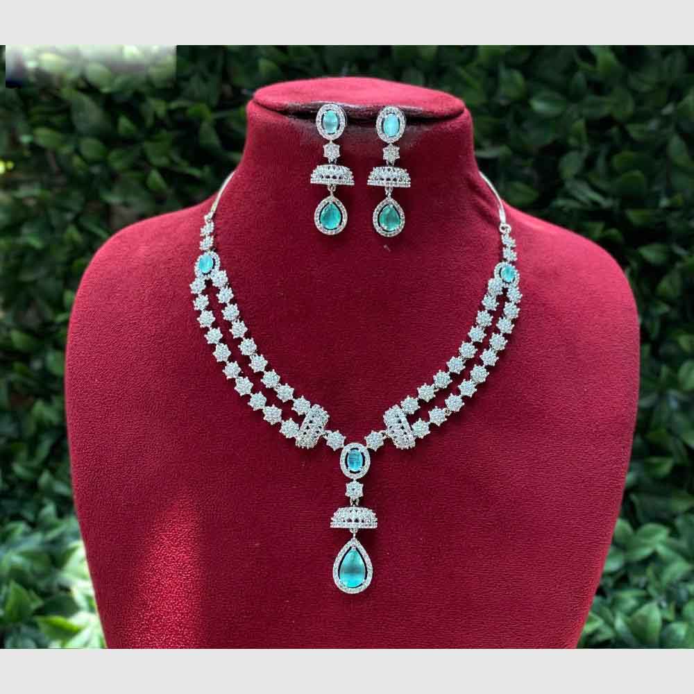 Amoliya Jewels Crystal Stone Necklace Set