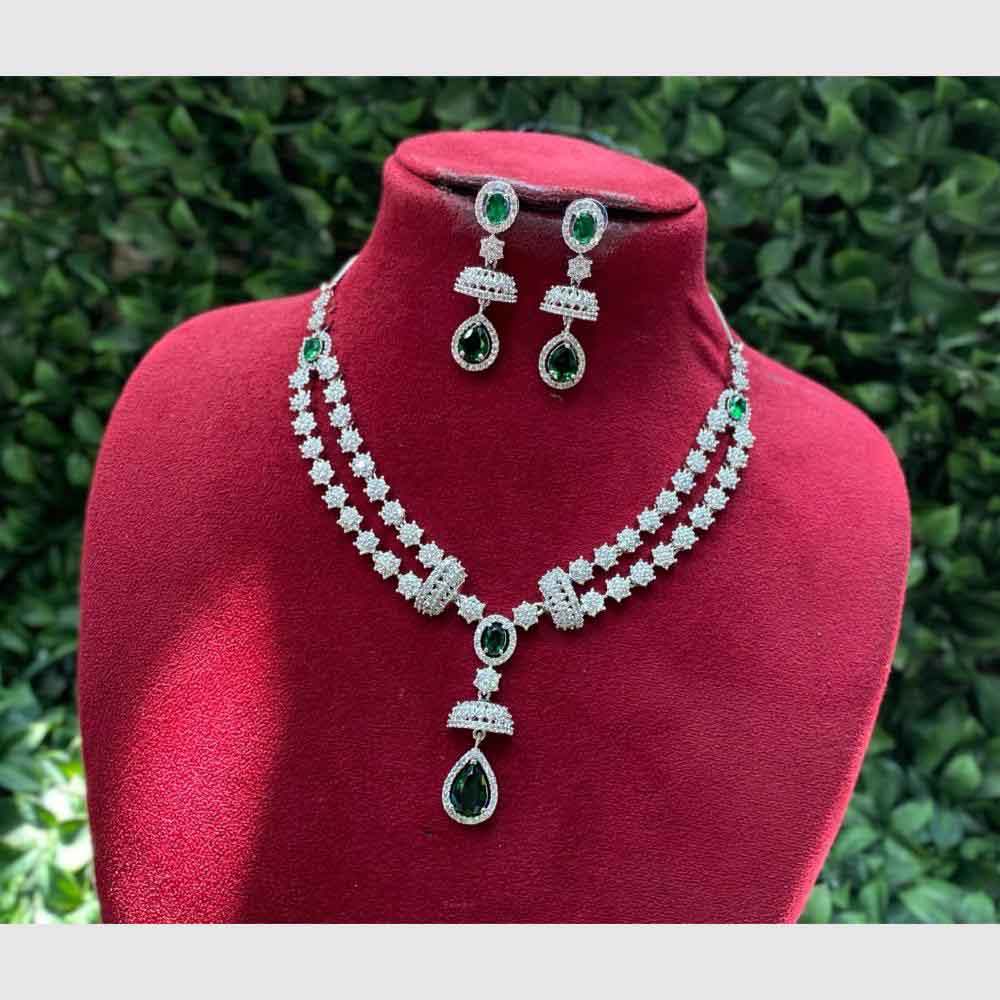 Amoliya Jewels Crystal Stone Necklace Set