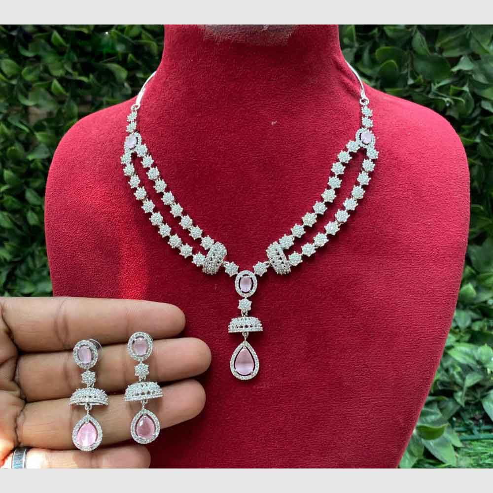 Amoliya Jewels Crystal Stone Necklace Set