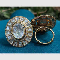 Amoliya Gold Plated Polki Kundan Stone Rings