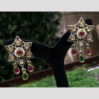 Amoliya Luxe Ethnic Polki Kundan And Pearl Dangler Earrings