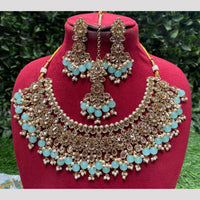 Amoliya Jewels Stylish Crystal Stone And Beads Elegant Party & Daily Wear Necklace Set