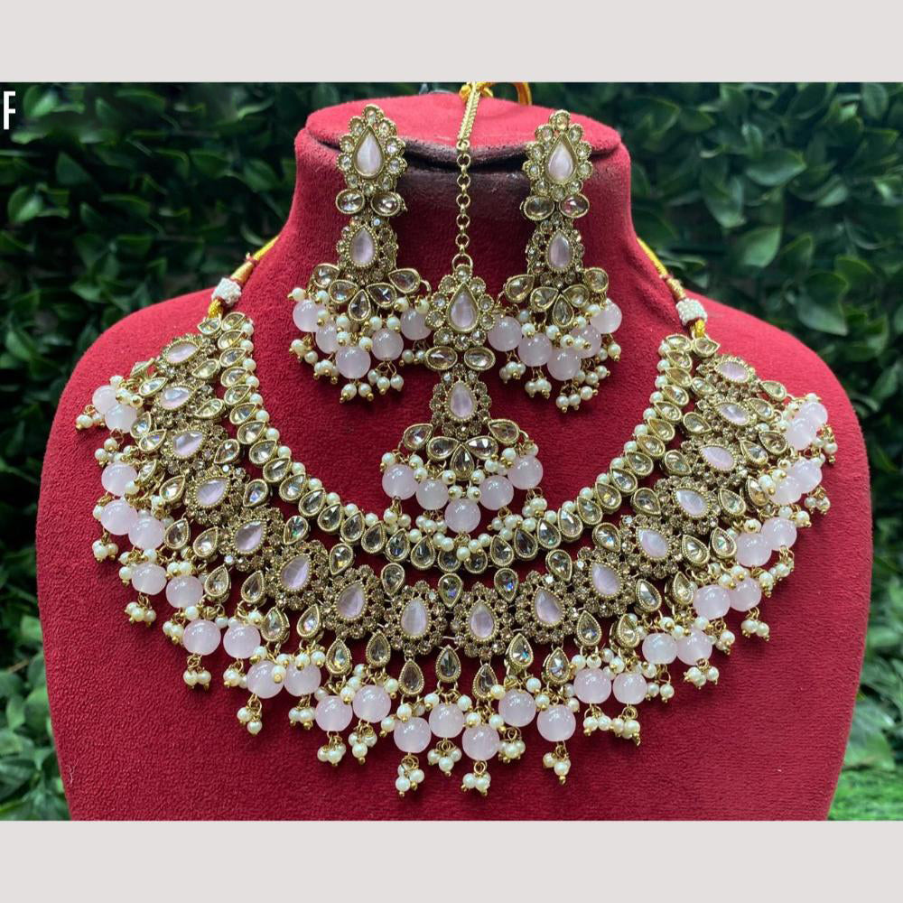 Amoliya Jewels Crystal & Beads Necklace Set