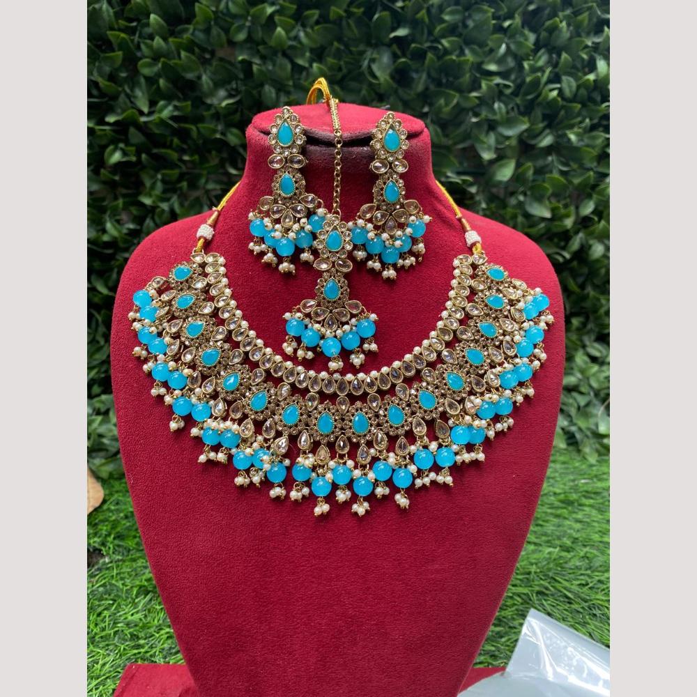 Amoliya Jewels Crystal & Beads Necklace Set