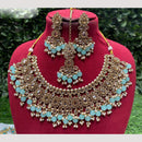 Amoliya Jewels Crystal & Beads Necklace Set