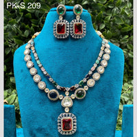 Amoliya Jewels Dazzling Crystal And Austrain Trendy Occasion Wear Necklace Set