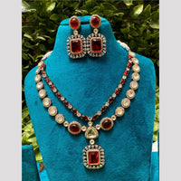Amoliya Jewels Dazzling Crystal And Austrain Trendy Occasion Wear Necklace Set