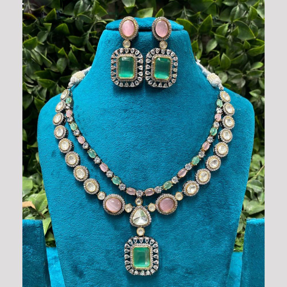 Amoliya Jewels Dazzling Crystal And Austrain Trendy Occasion Wear Necklace Set