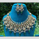 Amoliya Jewels Traditional Chic Polki Kundan And Beads Necklace Set
