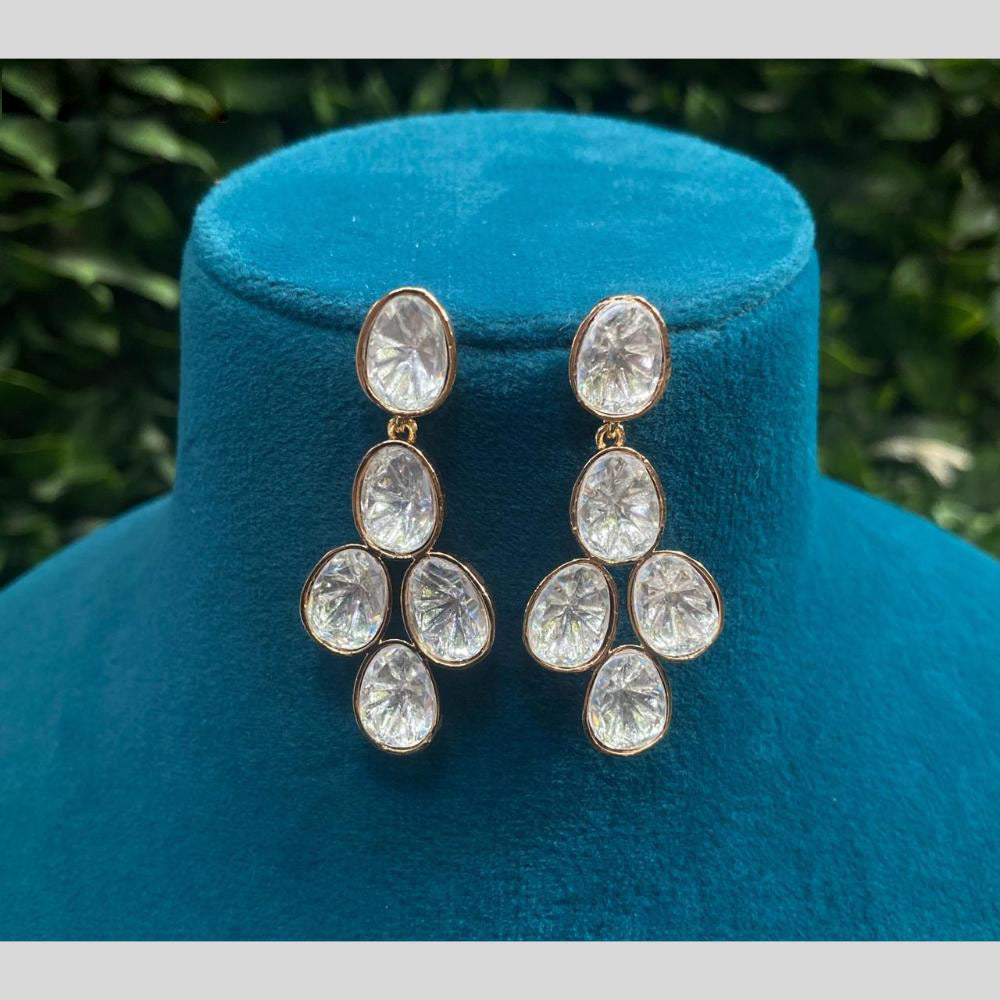 Amoliya Jewels Polki Kundan Dangler Earrings
