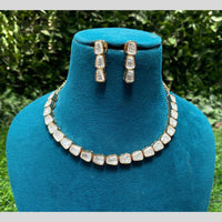 Amoliya Jewels Polki Kundan Drop Necklace and Earring Set