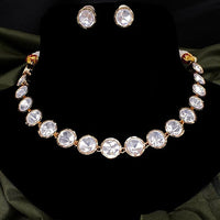 Amoliya Jewels Polki Kundan Necklace and Earring Set