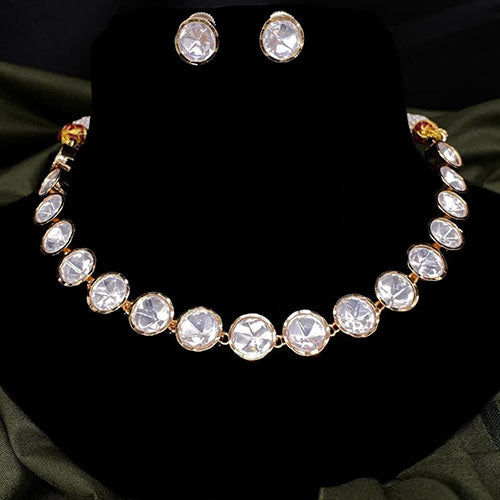 Amoliya Jewels Polki Kundan Necklace and Earring Set