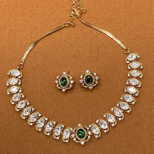Amoliya Jewels Polki Kundan Necklace and Earring Set