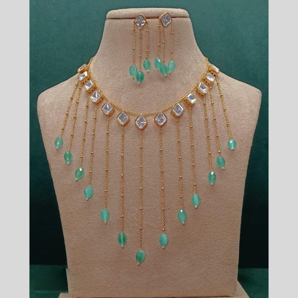Amoliya Jewels Polki Kundan and Beads Necklace Set