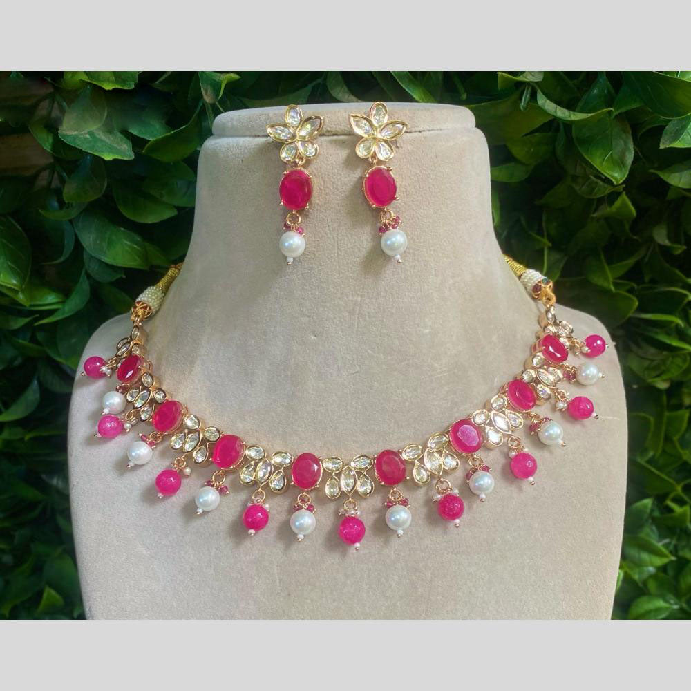 Amoliya Jewels Polki Kundan & Beads Necklace Set