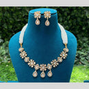 Amoliya Jewels Polki Kundan Necklace Set With Matching Earrings