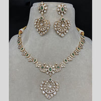 Amoliya Jewels Polki Kundan Necklace Set With Matching Earrings