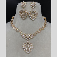 Amoliya Jewels Polki Kundan Necklace Set With Matching Earrings