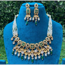 Amoliya Jewels Polki Kundan Beads and Pearls Necklace Set