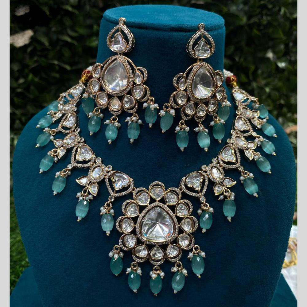 Amoliya Jewels Polki Kundan and Beads Necklace Set