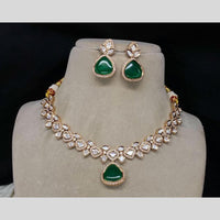 Amoliya Jewels Polki Kundan Necklace Set With Matching Earrings