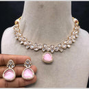 Amoliya Jewels Polki Kundan Necklace Set With Matching Earrings