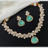 Amoliya Jewels Polki Kundan Necklace Set With Matching Earrings