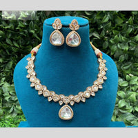 Amoliya Jewels Polki Kundan Necklace Set With Matching Earrings