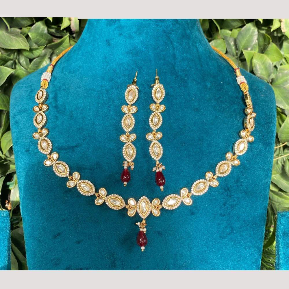 Amoliya Jewels Kundan and Beads Necklace Set