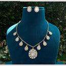 Amoliya Jewels Polki Kundan Teardrop Elegance Necklace Set