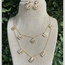 Amoliya Jewels Double Layer Polki Kundan Necklace Set