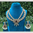 Amoliya Jewels Royal Polki Kundan Pearls And Beads Necklace Set