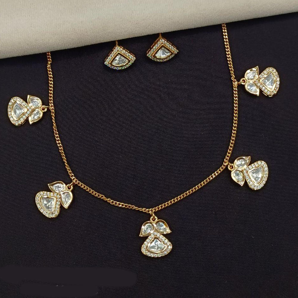 Amoliya Jewels Classic Polki Kundan Necklace Set