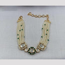 Amoliya Jewels Decent Polki Kundan And Pearl Adjustable Bracelet