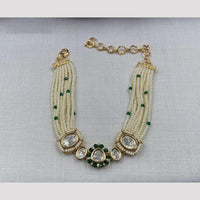 Amoliya Jewels Decent Polki Kundan And Pearl Adjustable Bracelet
