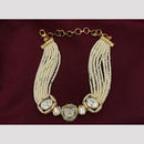 Amoliya Jewels Decent Polki Kundan And Pearl Adjustable Bracelet