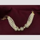 Amoliya Jewels Decent Polki Kundan And Pearl Adjustable Bracelet
