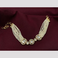 Amoliya Jewels Decent Polki Kundan And Pearl Adjustable Bracelet