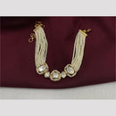 Amoliya Jewels Decent Polki Kundan And Pearl Adjustable Bracelet