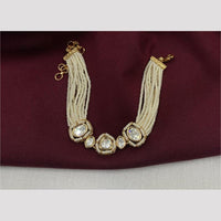 Amoliya Jewels Decent Polki Kundan And Pearl Adjustable Bracelet