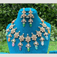 Amoliya Jewels Traditional Elegance Polki Kundan Necklace Set