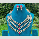 Amoliya Jewels Traditional Elegance Polki Kundan Pearls Necklace Set