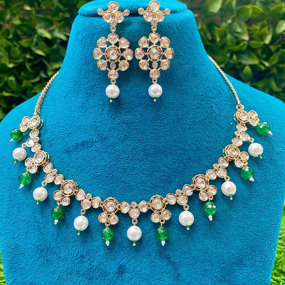 Amoliya Jewels Royal Heritage Polki Kundan And Pearls Necklace Set