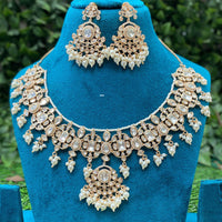 Amoliya Jewels Royal Heritage Polki Kundan And Pearls Necklace Set