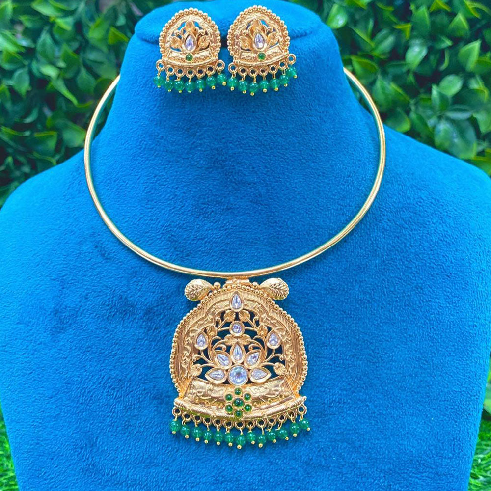 Amoliya Jewels Royal Heritage Polki Kundan And Pearls Necklace Set